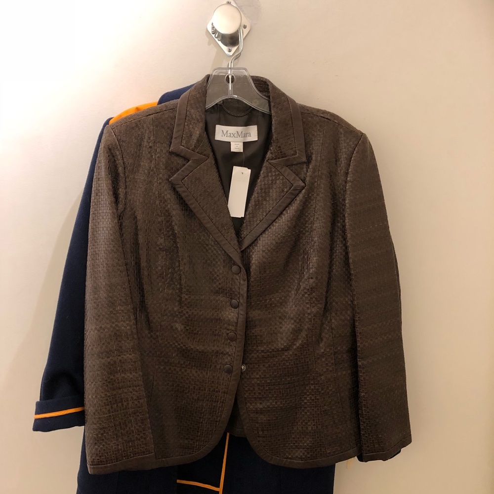 Max Mara lambskin leather blazer